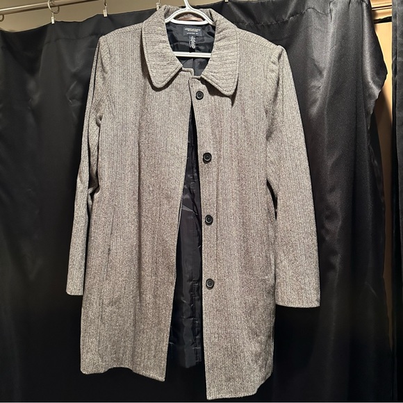 American Eagle Herringbone Button Front Jacket Wool Blend Women Sz XL - Picture 1 of 9